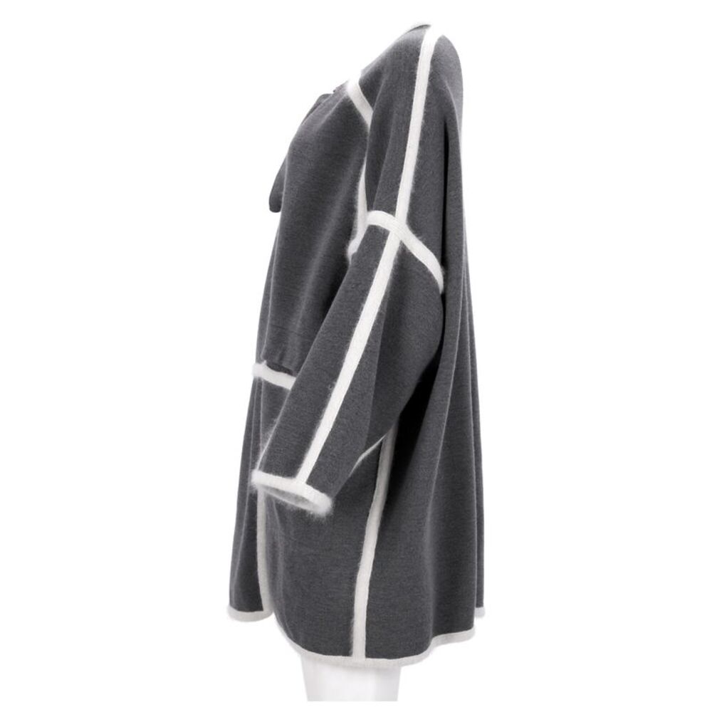 Chlo Angora Blanket Coat In Gray Wool - image 4